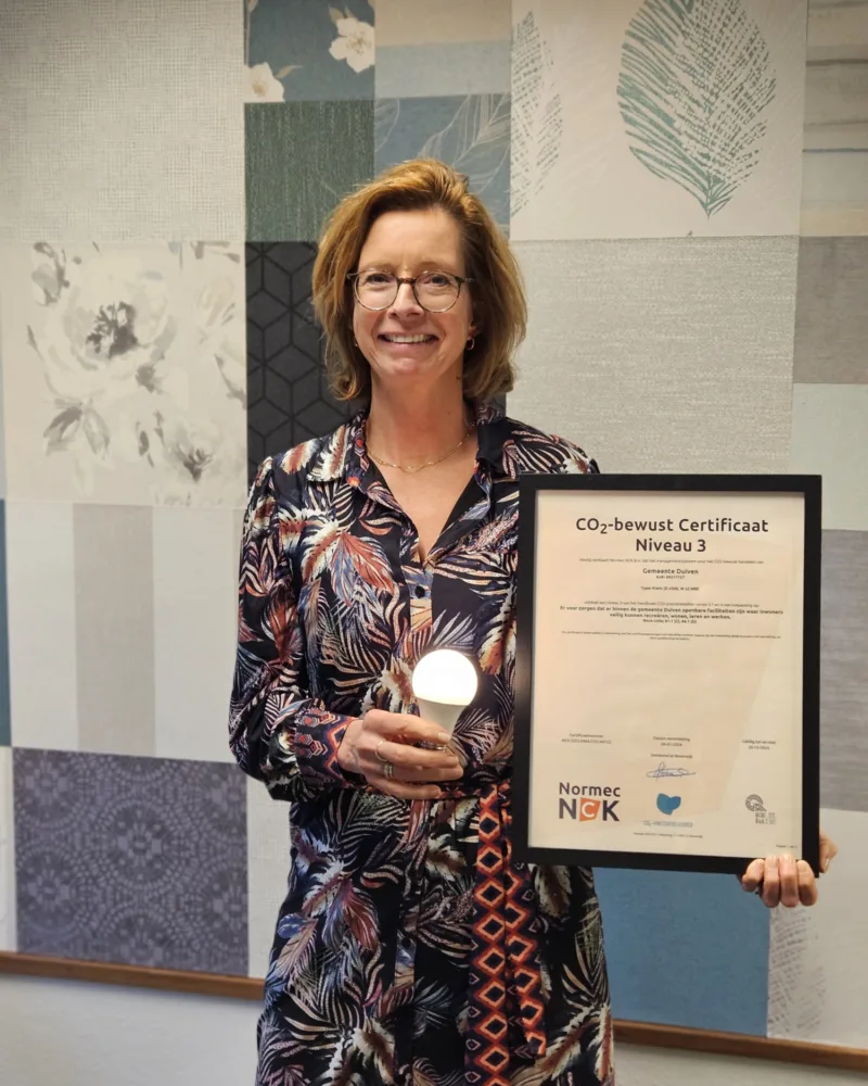 Joyce Zwaga Komen met CO2 certificaat februari 2026