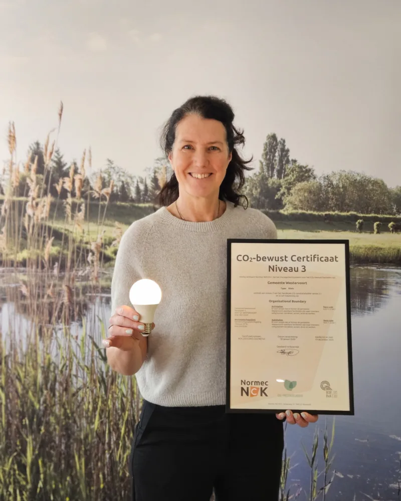 Laura Kaper met CO2 certificaat februari 2026